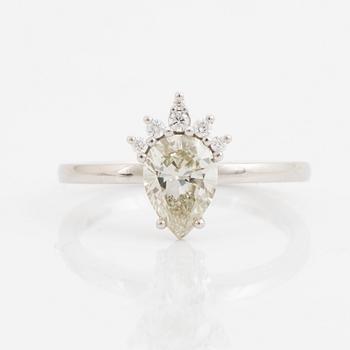 Pear shaped diamond ring.