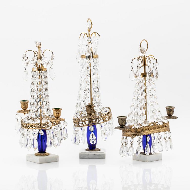 Table lamps three pieces 20th century.