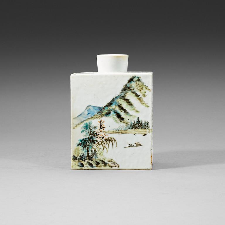 A large enameled tea caddy, Qing dynasty, signed Su Shengyuan and dated in the year of Yiyou (1885).