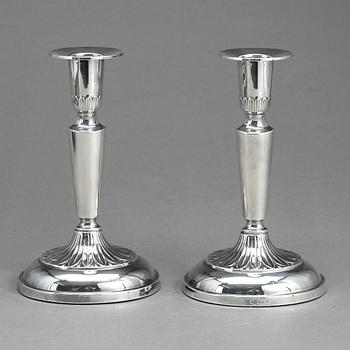 LJUSSTAKAR, ett par, silver, Ceson, Göteborg 1966.