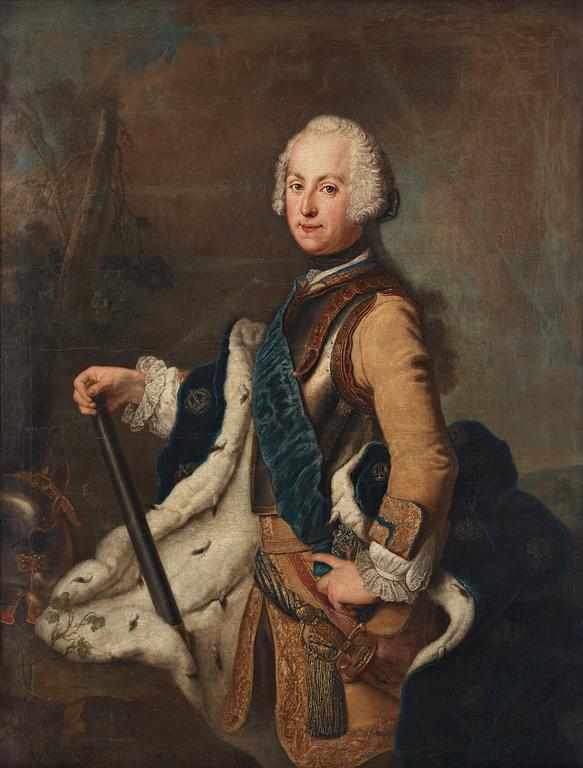 Antoine Pesne Tillskriven, ”Kung Adolf Fredrik som kronprins bärandes ryska Sankt Andreasorden. (1710-1771).