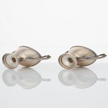 A pair of Swedish Gustavian parcel-gilt silver salt-cellars, mark of Arvid Floberg, Stockholm 1792.