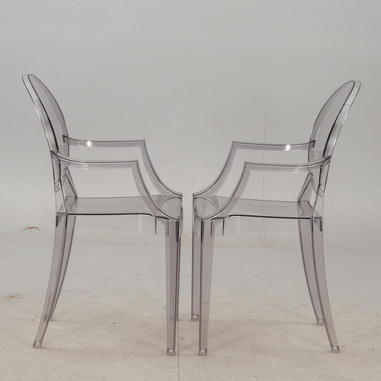 KARMSTOLAR, ett par, "Louis Ghost", Philippe Starck för Kartell.