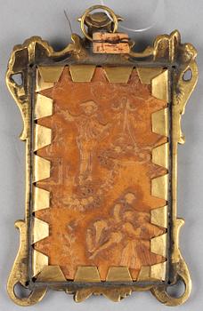 MINIATYRMÅLNING, sign B. Haller. 1800-tal.