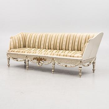 A Gustavian sofa, later part 18th century.