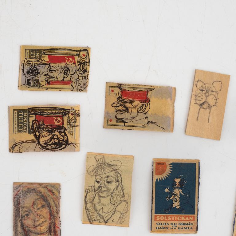 Eduard Wiiralt, 12 painted cover of matchboxes.