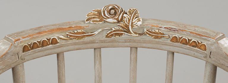 A Gustavian 18th century armchair by O Eriksson, Lindome.