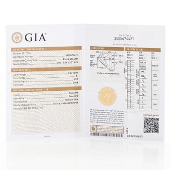 Örhängen, 14K guld med briljantslipade diamanter totalt 1.00 ct. Med GIA dossier.