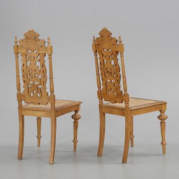 STOLAR, ett par, nyrenässans, 1800-talets slut.