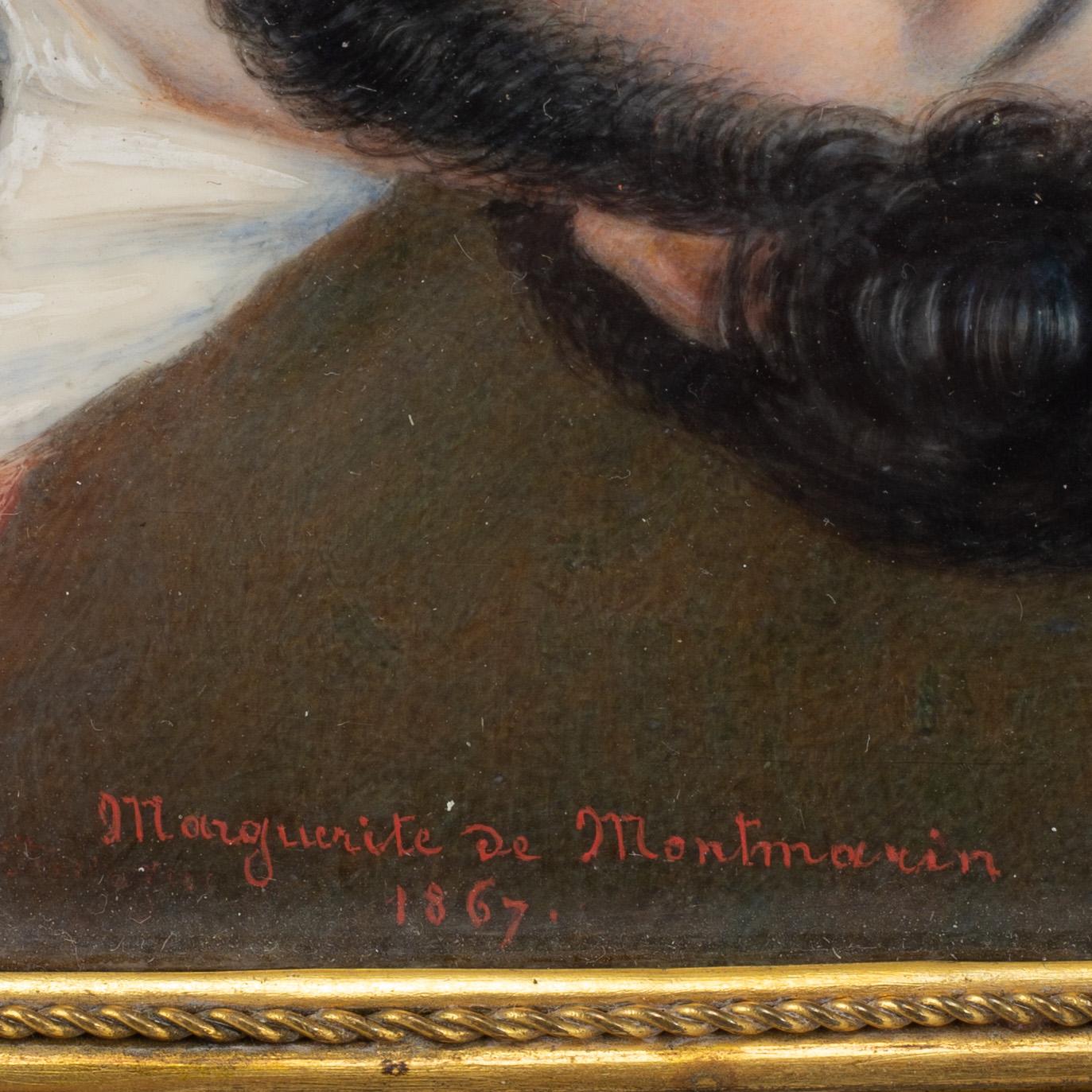 MARGUERITE DE MONTMARIN, gouache, signed och dated 1867.
