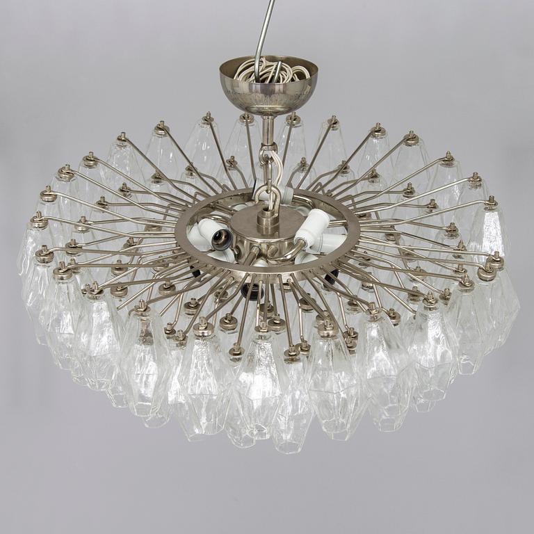 Carlo Scarpa, A1960s 'Polyhedra' chandelier for Venini Murano Italy.