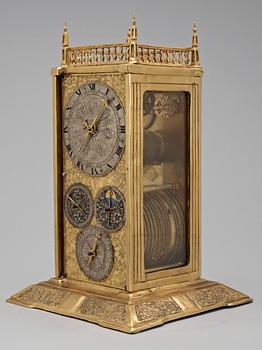 A German 17th Century table clock signed "Elias Kreidtmaier inn Fridberg" (Elias Kreitmayr I born 1639).