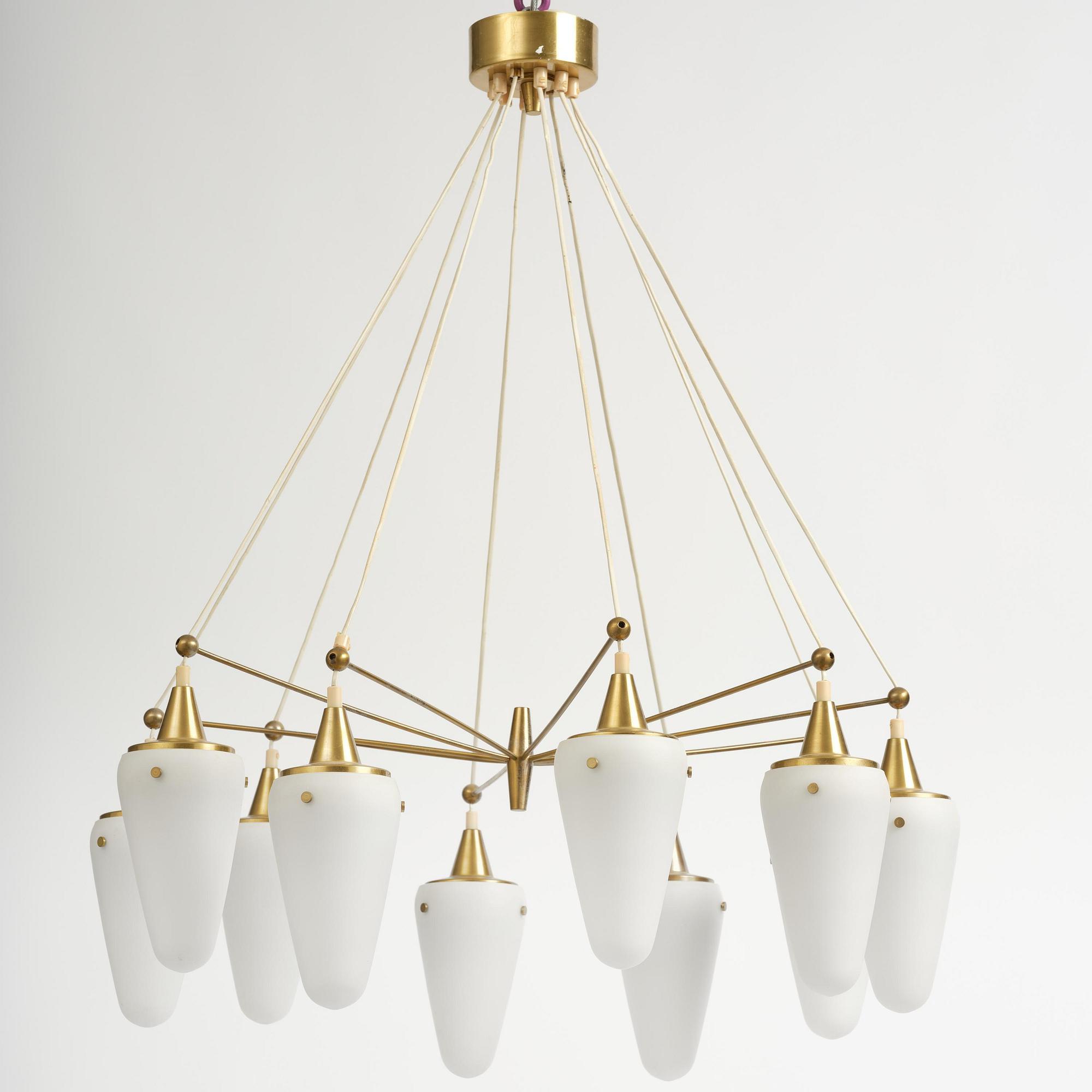 Hans-Agne Jakobsson, an imposing ceiling lamp, Hans-Agne Jakobsson AB, Markaryd, 1950s.