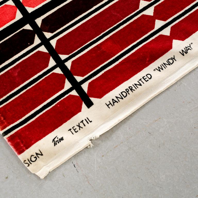ASTRID SAMPE, textilvåd, "Windy Way", Triva Textil för Nordiska Kompaniet, omkring 1900-talets mitt.