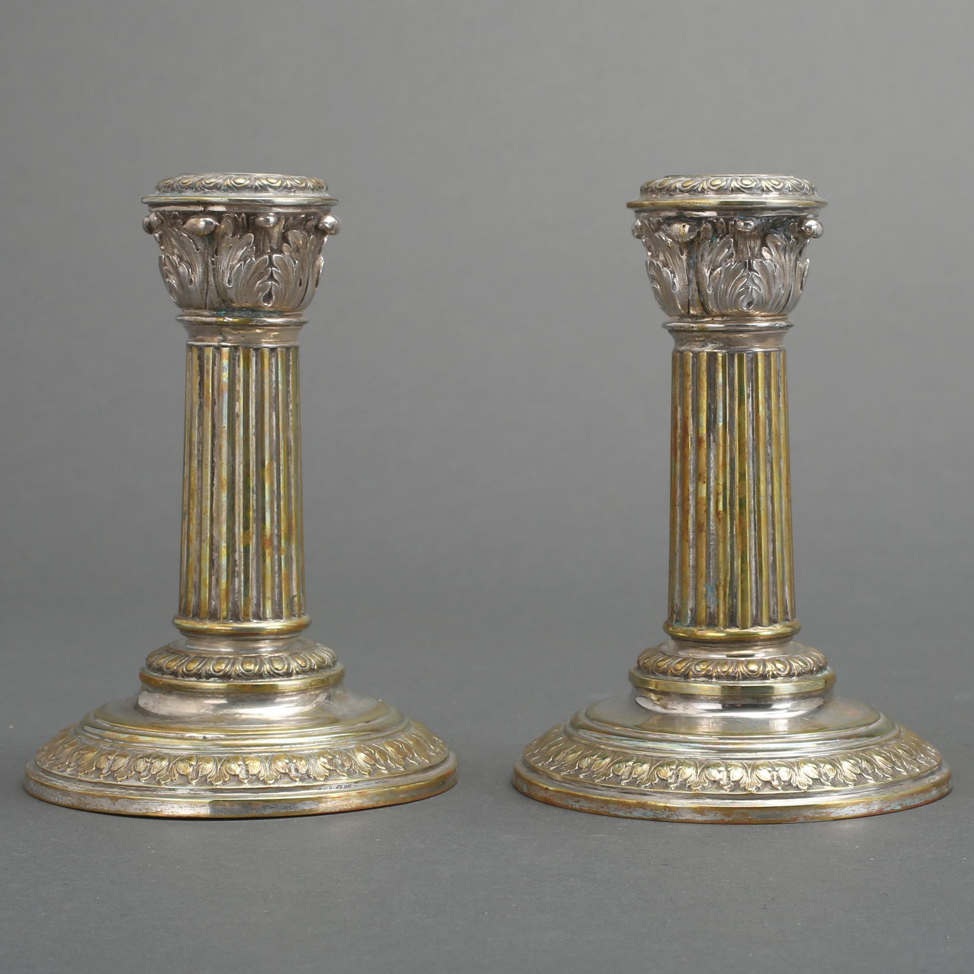 LJUSSTAKAR, ett par, silver, Lars Larson & Co, Stockholm, 1891. Vikt ca 289g.