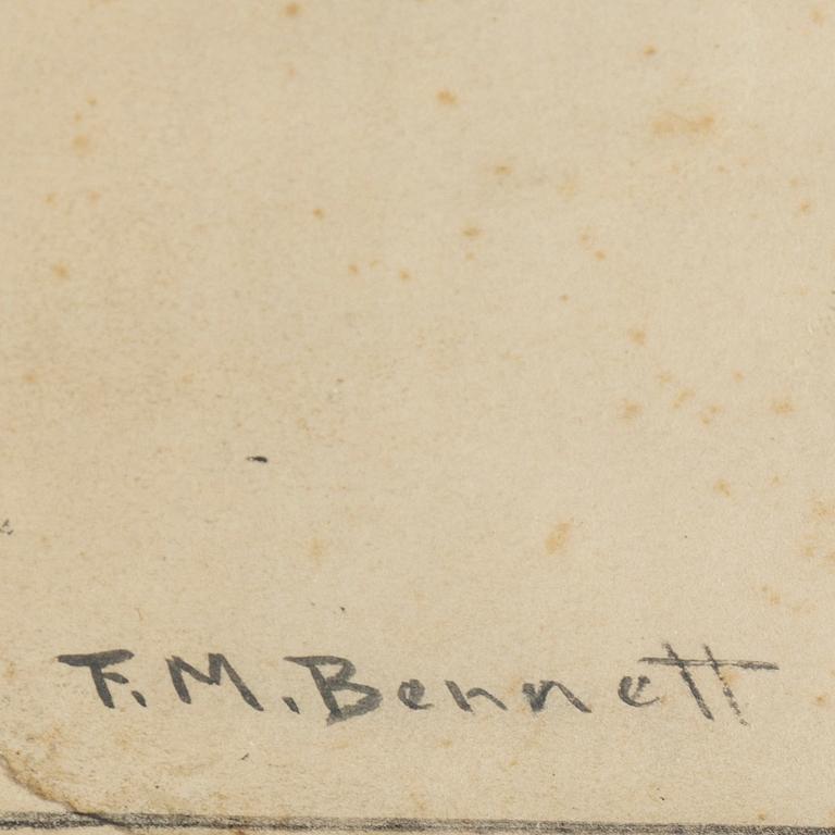 FRANK MOSS BENNETT, ink on paper, signed F.M. Bennet.