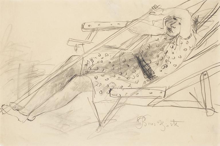 Bror Hjorth, "Kvinna i vilstol" (Woman in deckchair).