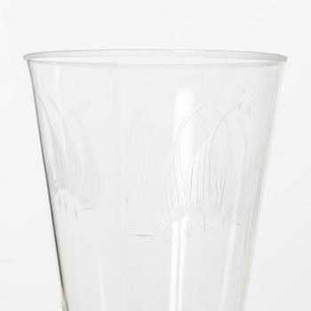Gunnar Gruno Håkansson, glasservis, 45 delar, "Uarda skeppet", Johansfors Glasbruk.