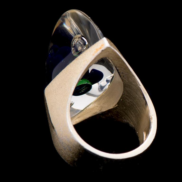 A BJÖRN WECKSTRÖM RING, "Waterworld", silver, acrylic. Lapponia 2002.