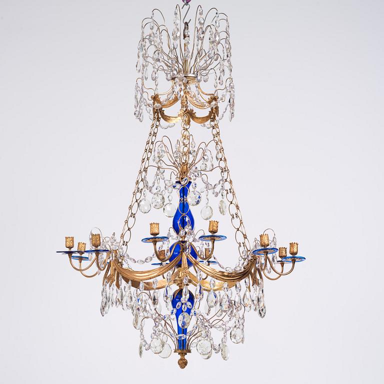 A nothern Europe Louis XVI twelve-light chandelier, second part of the 18th century.