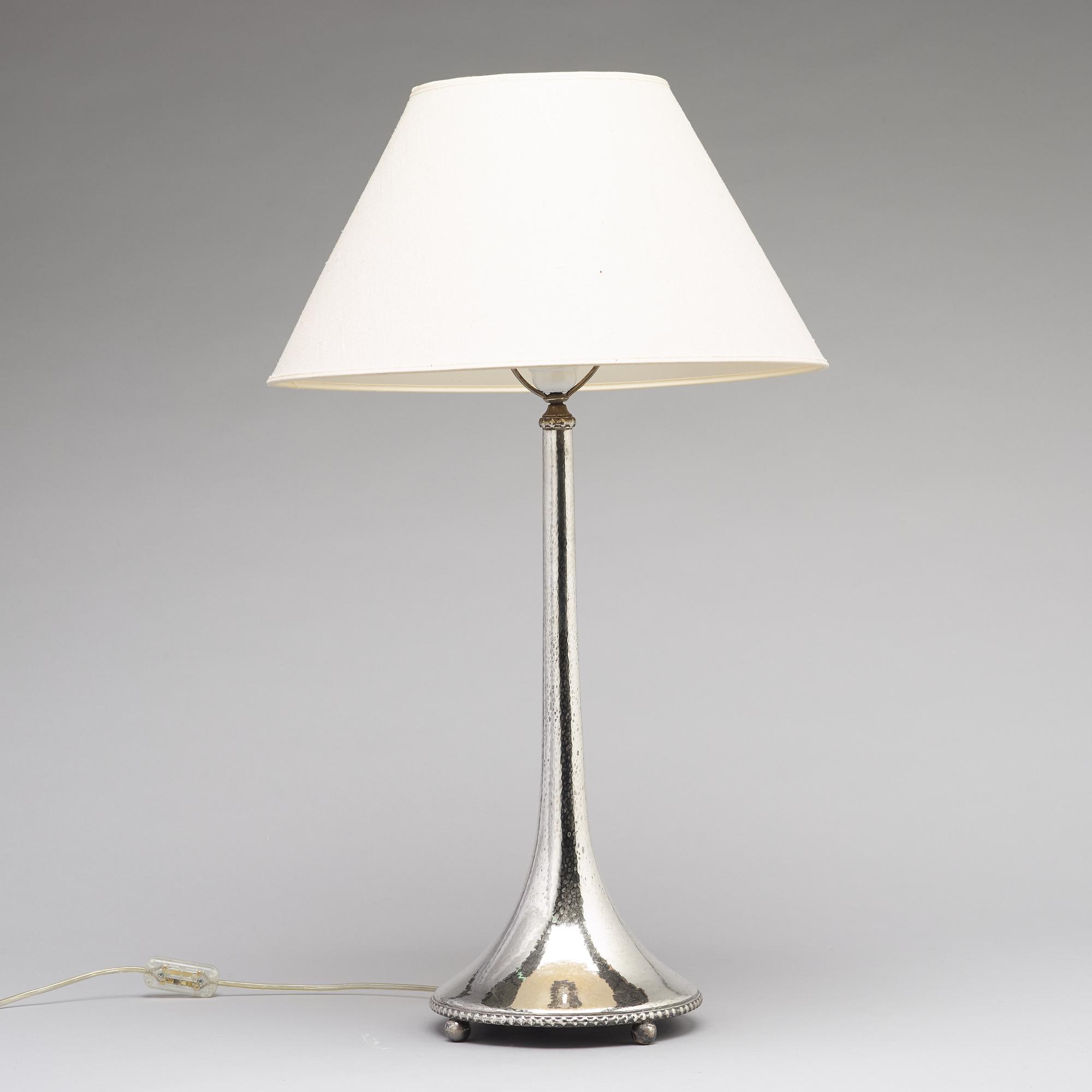 K ANDERSSON, a silver table lamp, Stockholm, 1925.