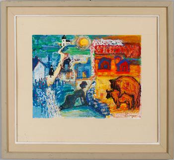 BIRGER LUNDQUIST, blandteknik, signerad.