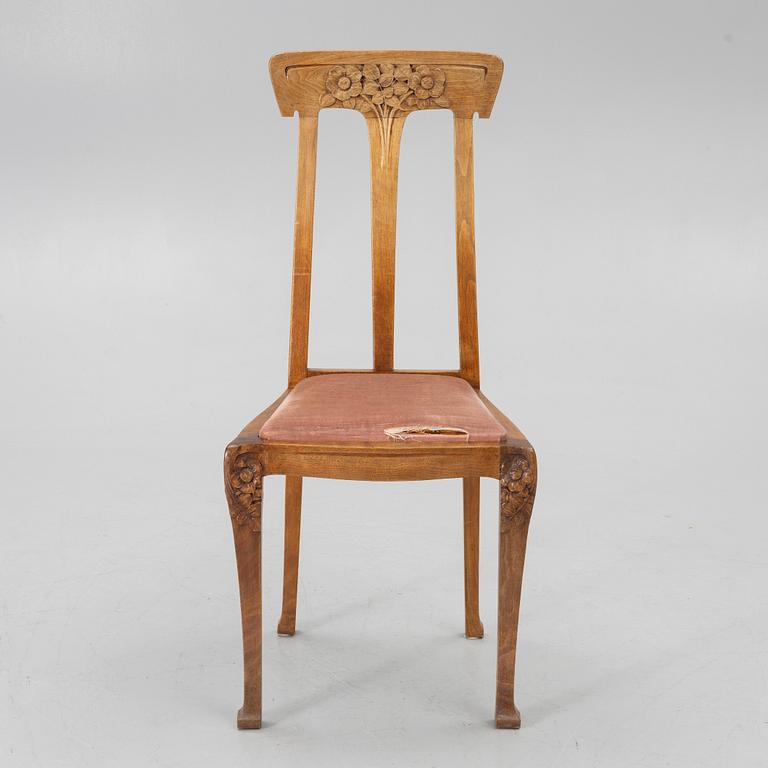 An Art Nouveau desk and chair, early 20th century.