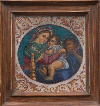 PÄRLBRODERI, biedermeier, 1800-talets första hälft.