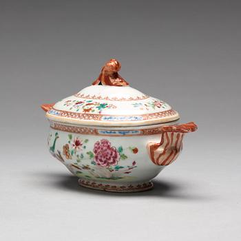 A famille rose 'Double Peacock' tureen with cover, Qing dynasty, Qianlong (1736-95).