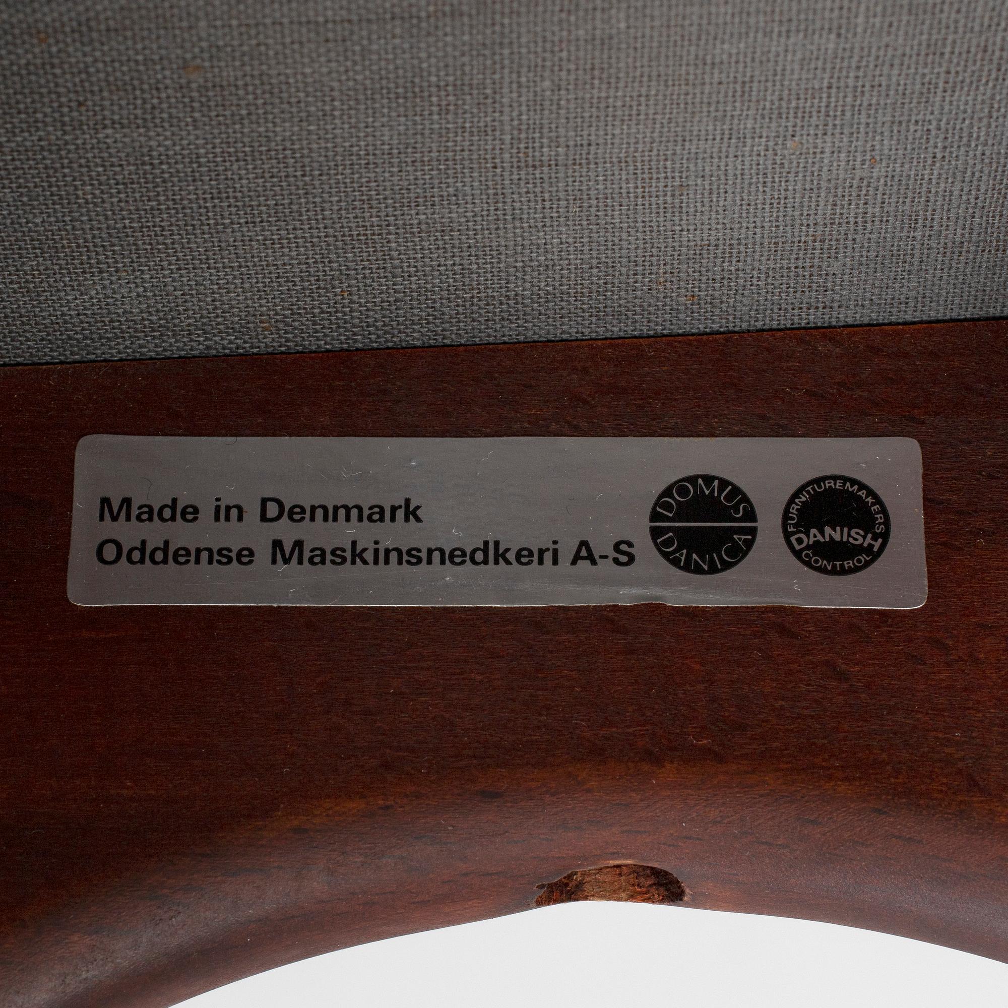 ERIK BUCK, a pair of model 'OD61' rosewood bar stools from Oddense Maskinsnedkeri A-S, Denmark, designed circa 1964.