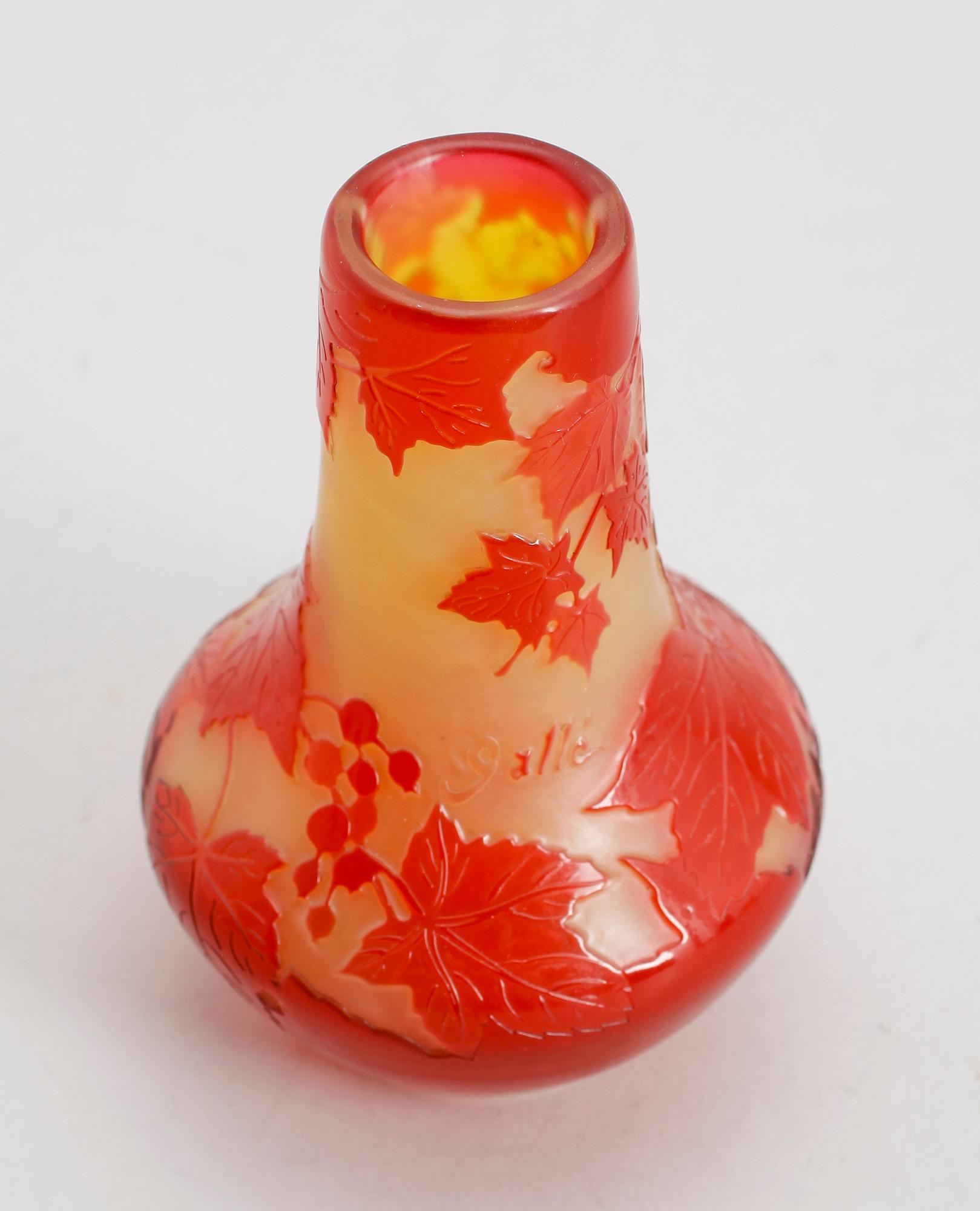 ÉMILE GALLÉ, glas, Nancy, signerad, jugend.