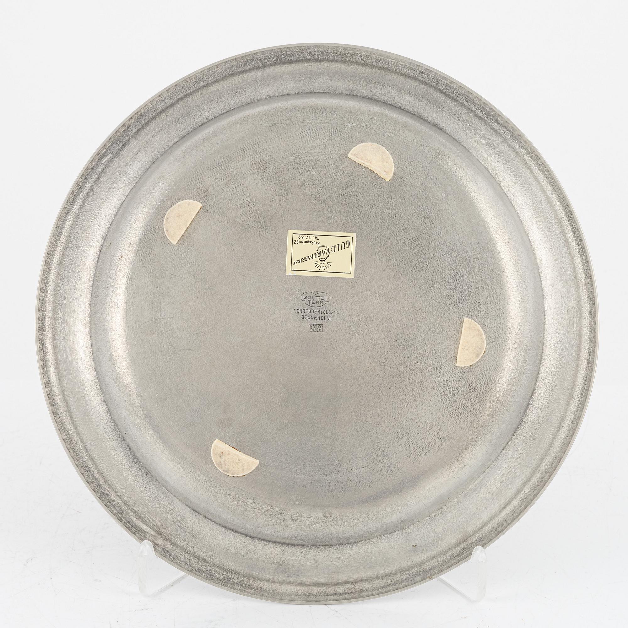 A group of eight Swedish pewter dishes, 18th-20th Century, including Mathias Norling, Jönköping, 1863.