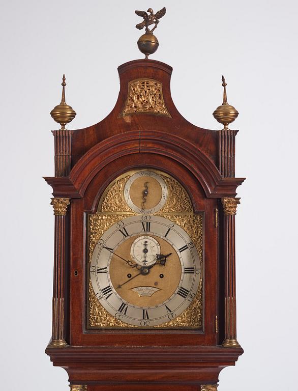 A mahogany longcase clock by John Hodges (active circa 1729-38).