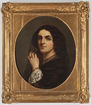 OKÄND KONSTNÄR, olja på duk, á tergo signerad Selma Lindgren, daterad 1856.