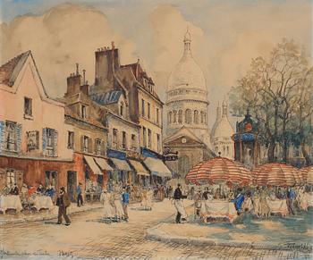 FRANK WILL BELLIOT NAUDIN, watercolour, signed, Paris.