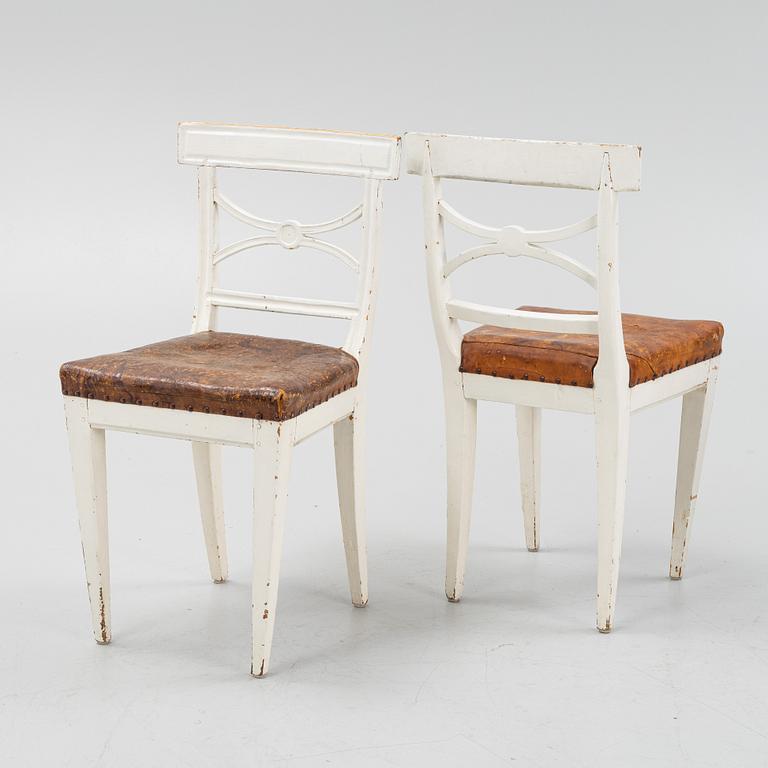 Four painted chairs, 18th/19th Century.