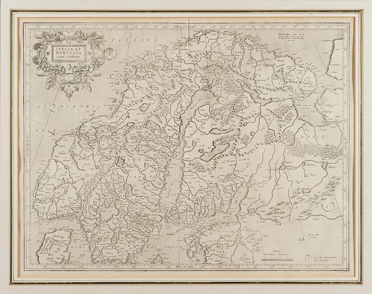 KARTA, "Suecia Et Norvegia cum confinijs", trol 15/1600-tal.