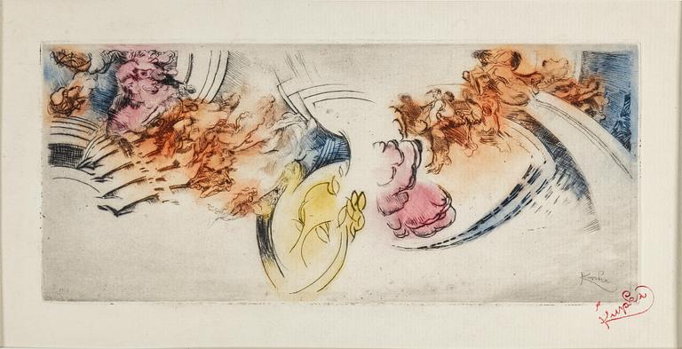 FRANTIŠEK KUPKA, kolorerad etsning, signerad och daterad 1913.