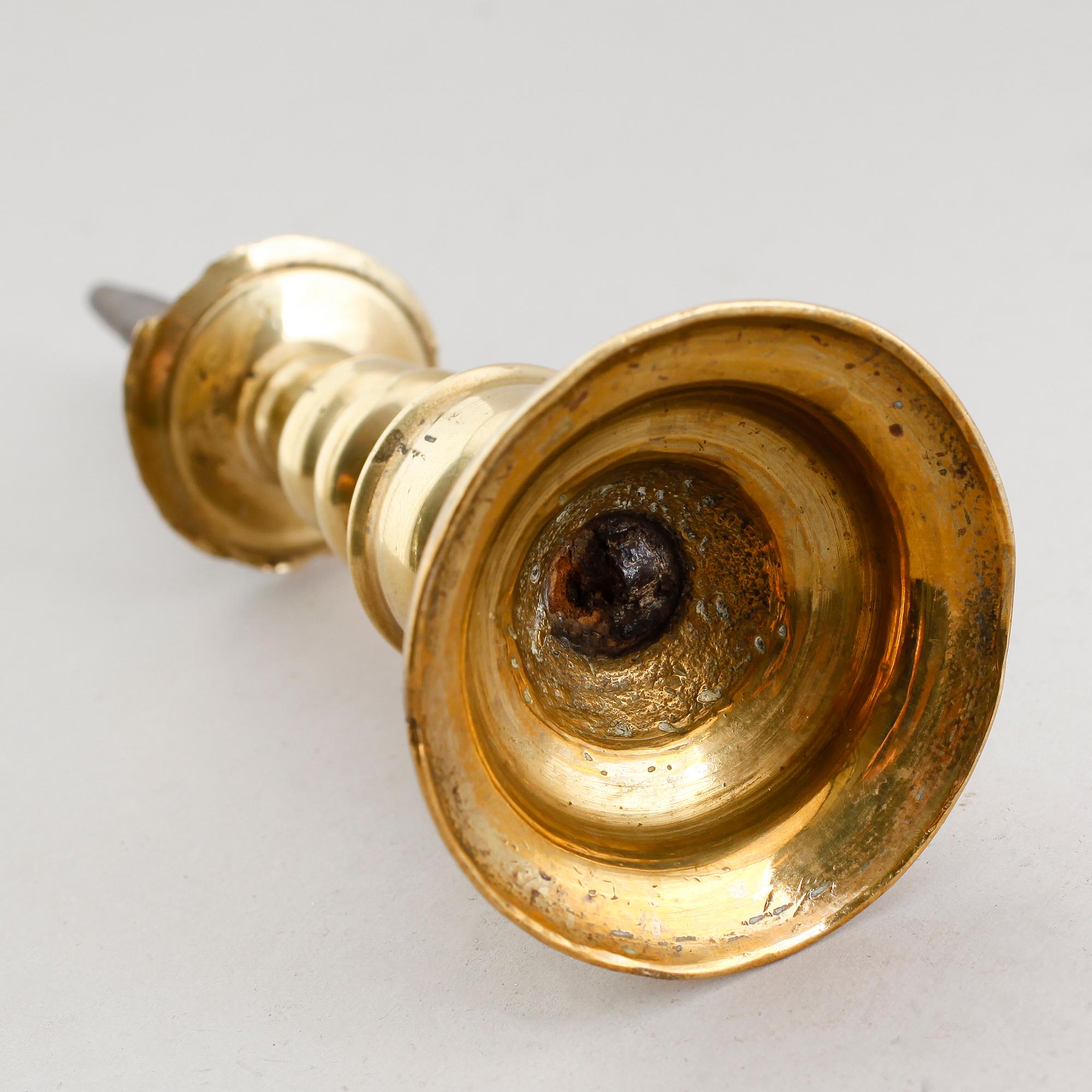 LJUSSTAKE, mässing, 1500-/1600-tal.