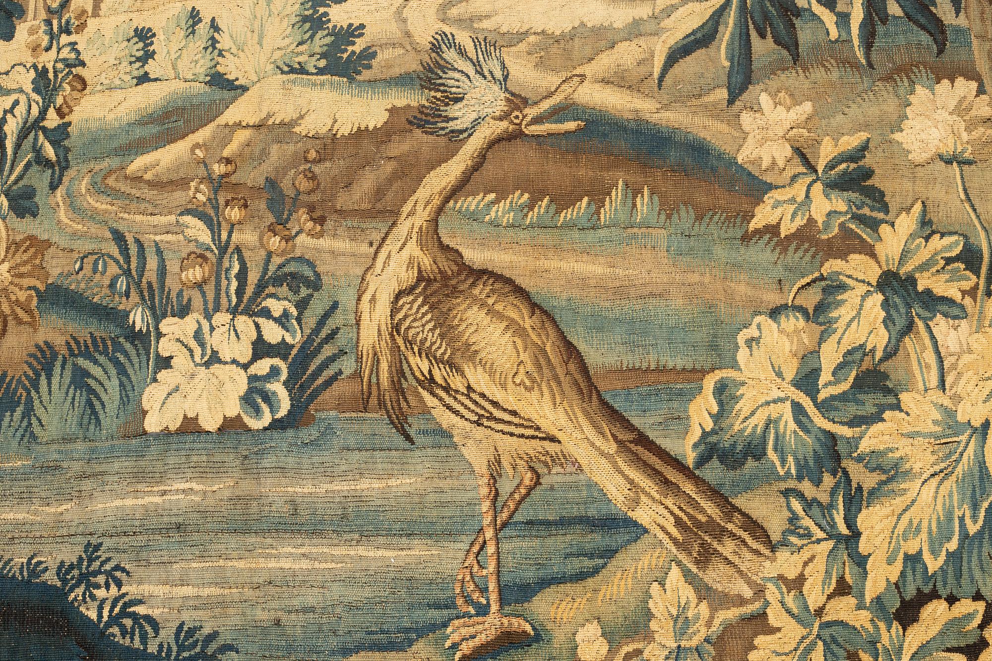 A tapestry, "Verdure", tapestry weave, ca 312-318 x 302-307 cm, Aubusson around 1700-first half of the 18th century.
