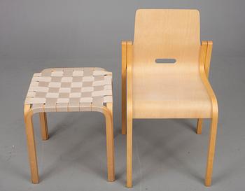 PALL,"Y 61", björk, Alvar Aalto, Artek, samt STOL, 1900-talets slut.