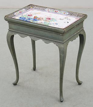 An enamel on copper tray, Qing dynasty, 18th Century.