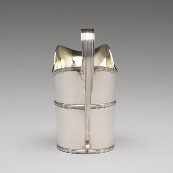A Swedish early 19th century parcel-gilt silver cream-jug, mark of Nils Limnelius, Stockholm 1810.