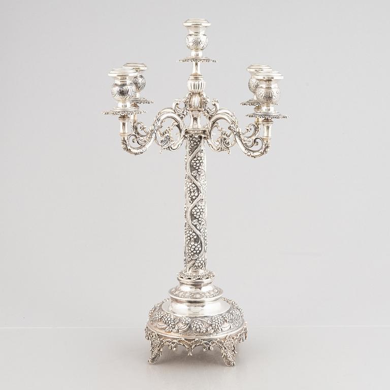 Candelabrum, silver, 20th century.