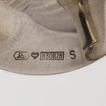 Tapio Wirkkala, ljusstakar, ett par, silver, "Trumpetti", Kultakeskus, Tavastehus 2001.