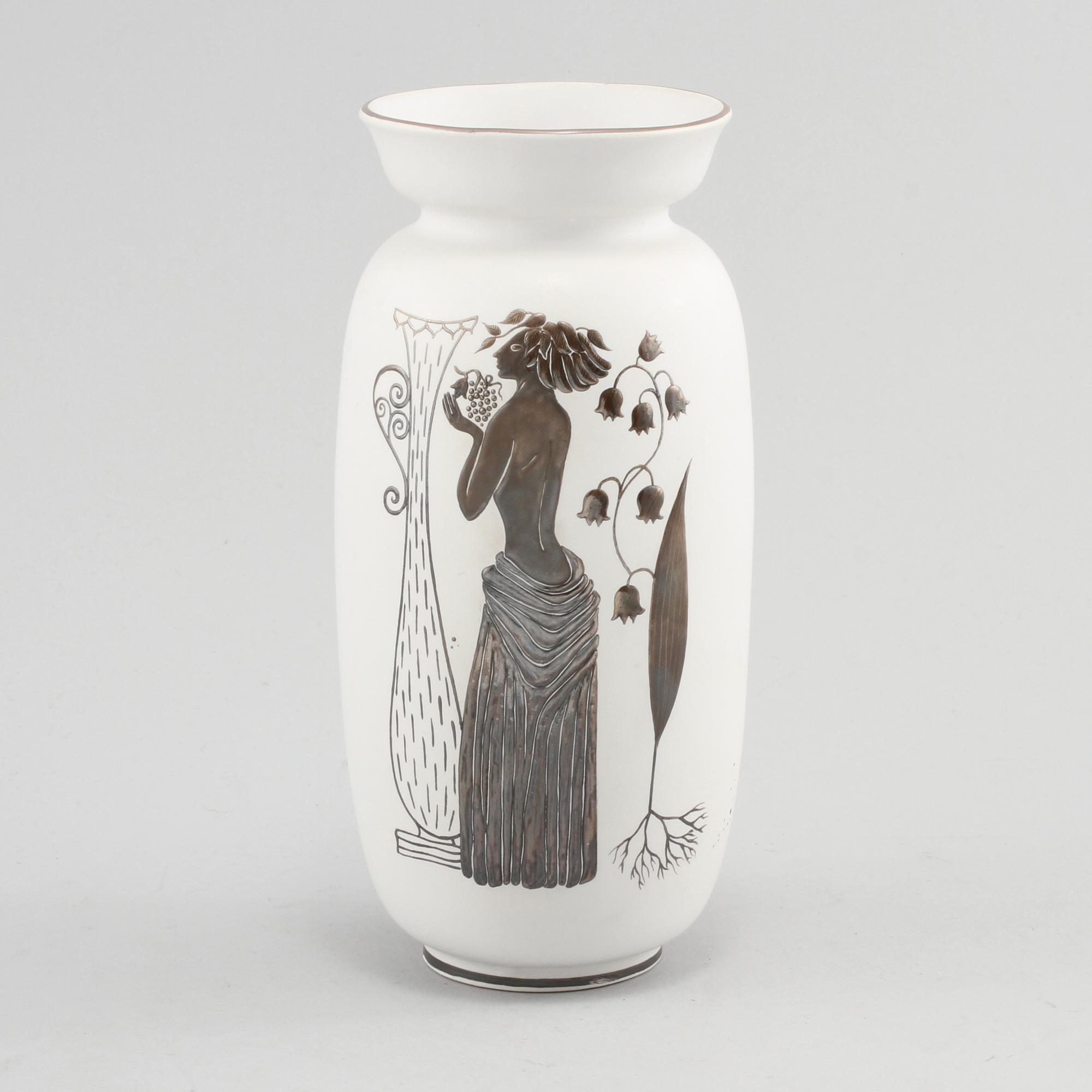 VAS, stengods, "Grazia", Stig Lindberg, Gustavsberg, omkring 1900-talets mitt.