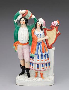 FIGURINER, keramik, Staffordshire, sent 1800-tal.