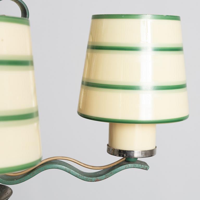 Harald Notini, a model "10894" ceiling lamp, Arvid Böhlmarks Lampfabrik, Stockholm, 1930s.