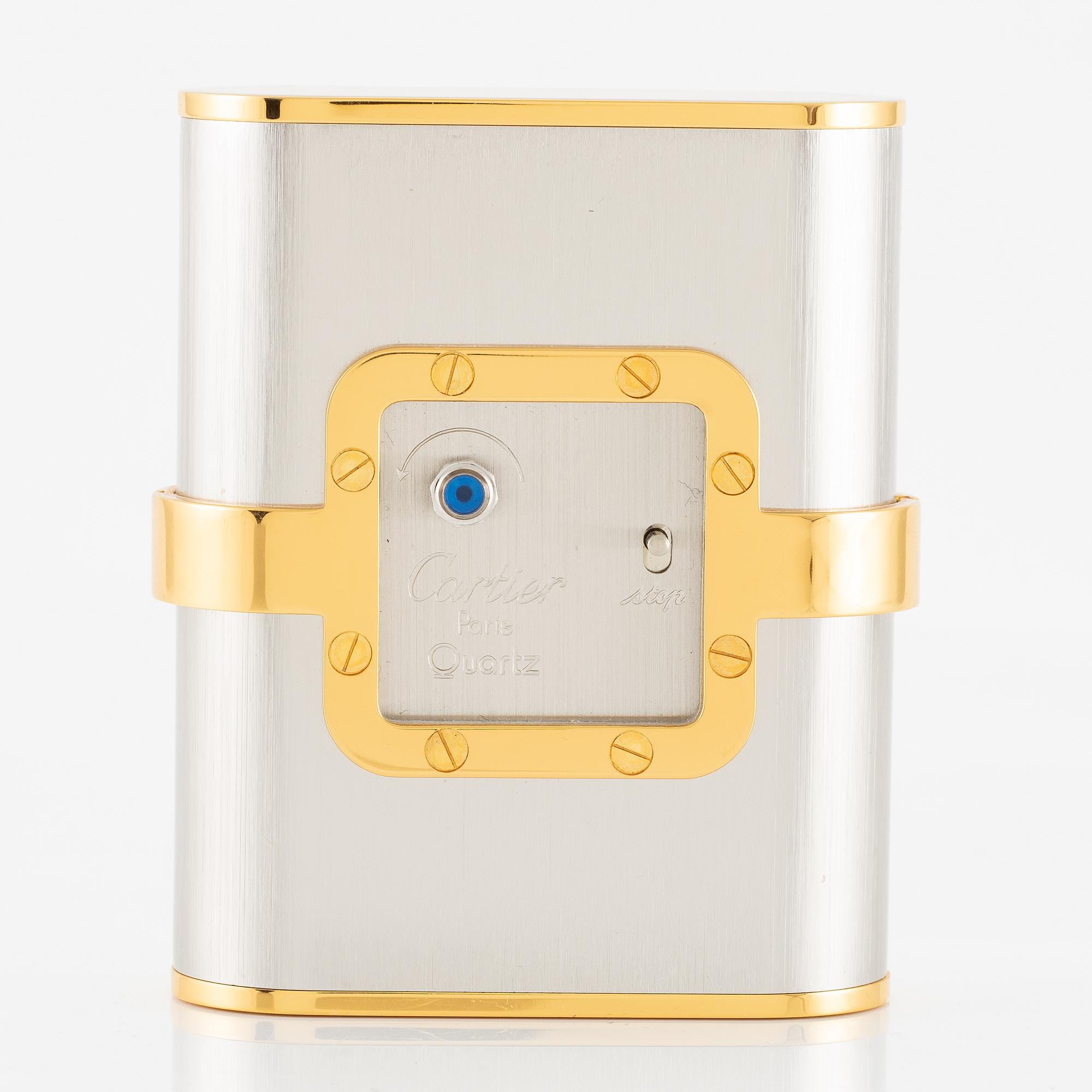 Cartier, Santos de Cartier "Pendulette", table clock, approx. 67 x 85 x 28 mm.