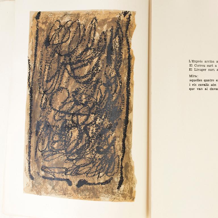 ANTONI TÀPIES, book with 25 lithographs and collages, Justification page signed by Antoni Tàpies adn Joan Brossa.